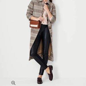 Faux Leather Seamed Side Zip Legging